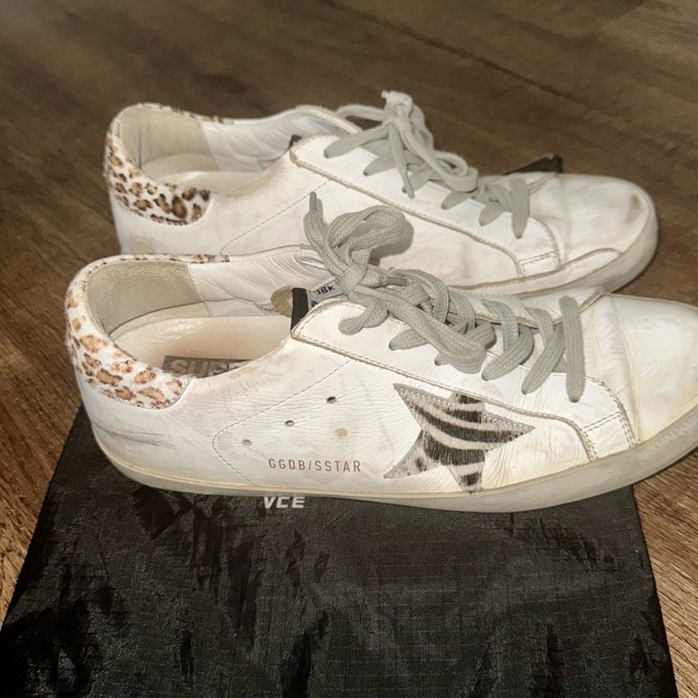 Golden Goose White and Black Sneakers - Picture 2 of 6